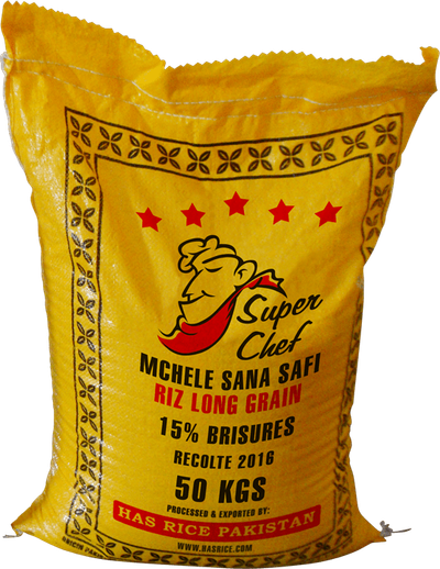 Pakistan IRRI6 White Rice 15% broken, 50 kg bag